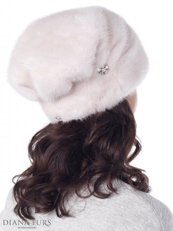Оригинальная, уютная шапка из норки, модель Сесиль