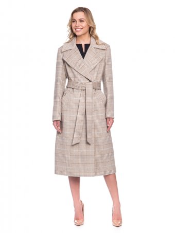 Демисезонное женское пальто в английском стиле из шерсти