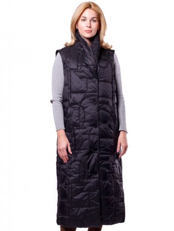 Женское длинное утеплённое болоньевое стёганное пальто-трансформер
